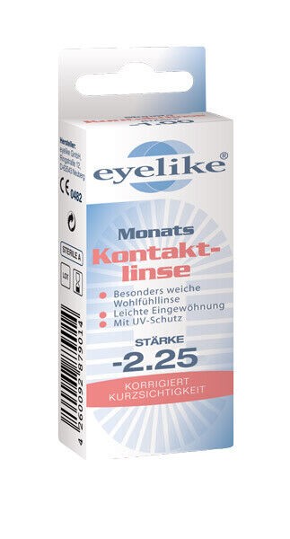 Eyelike Kontaktlinse Monatslinse Stärke -2,25