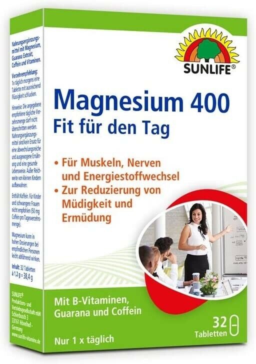 Sunlife Magnesium für den Tag 32 Tabletten Fit für den Tag